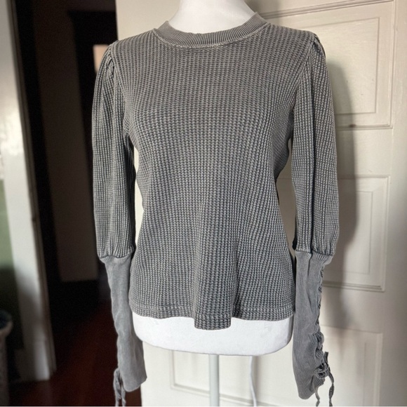 Free People FP One Tasha Thermal Lace-Up Sleeve Top – M - Picture 5 of 14